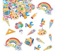 Pack of 100 School Decoration Confetti Colourful, Decorative School Child 2025, Confetti School Cone ABC 123 Table Decoration for First Day of School, First Day of School