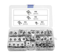 Pack of 100 Sheet Metal Nuts Screw Nut Kit: U Type Sheet Nuts Stainless Steel M4 M5 M6 M8 with Storage Box for Repair in Door Panels Roof Panels