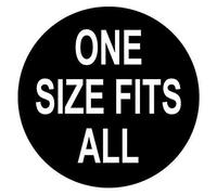 Pack of 100 Size Stickers/Sticky Labels - Suitable for Clothes/Garment Packaging (One Size Fits All - Black)