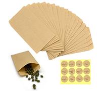 Pack of 100 Small Seed Bags 8 x 12 cm Mini Paper Bags Brown Kraft Paper Bags for Party Gifts, Christmas, Coin Envelopes, Sweets, Jewellery