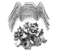 Pack of 100 Stainless Steel Greenhouse Glass Clips Secure Installation High Durability Construction for Large Projects Precise Fit Greenhouse Glass Clips