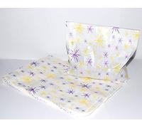 Pack of 100 - Star Burst Purple & Yellow Paper Candy Sweet Bags - Wedding Favour Cake Party Bags 5" x 7" - 127mm x 178mm