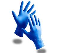 PACK OF 100 STRONG BLUE NITRILE GLOVES MEDIUM SIZE - POWDER FREE LATEX FREE GLOVES Hypoallergenic Protective Thick Wear-Resistant Material. Multi-purpose use 1.5 EN455 CLASS 1 MEDICAL GRADE (MEDIUM)