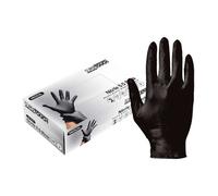 Pack of 100 Supertouch Black Nitrile Gloves: Small/Six