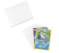 Pack of 100 Trading Card Sleeves, 66 x 92 mm 0.1mm Thickening Card Sleeves, Transparent Trading Card Accessories for Trading Cards, Pokemon Sports Cards
