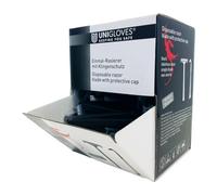 Pack of 100 Unigloves black disposable single blade with blade guard