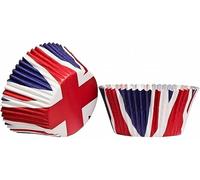 Pack of 100 Union Jack Cupcakes Paper Cases Mini Muffin Bun Cup Cake Baking Cups Dessert Holder