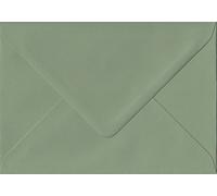 Pack of 100 Vintage Green 114mm x 162mm Gummed 135gsm Luxury C6 (to fit A6) Coloured Green Envelopes. GF Smith Colorplan Paper.
