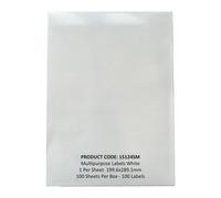 Q-Connect Multi-Purpose Labels 199.6 x 289 mm – 1 per A4 sheet – Pack of 100 White