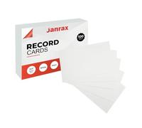 Pack of 100 White Plain 5x3 Record Cards - Blank Study Index Cards for Notes, Revision