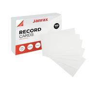 Pack of 100 White Plain 8x5 Record Cards - Blank Study Index Cards for Notes, Revision