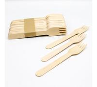 Pack of 100 Wooden Disposable Forks-Biodegradable & Plastic Free Wooden Forks Ideal for Wedding, Picnic, Party, Office Eco Friendly (Wooden Forks (Pack of 100))