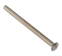 Pack of 100 x Raised Countersunk Slotted Electrical Fitting Screws M3.5 x 50mm Long (BZP)