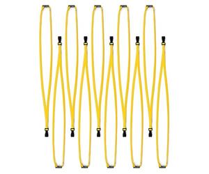 Pack of 100 Yellow Breakaway Lanyards with Plastic J-Hook Clips Plain Coloured - By LanyardsTomorrow Neck Strap For Key Name Tag Badge Pass Card Holders Bulk Lanyard ID Supplies