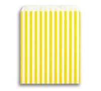 [PACK OF 100] YELLOW CANDY BAGS | STRIPED PAPER SWEET BAGS | TREAT PICK N MIX SHOP STALL BAGS