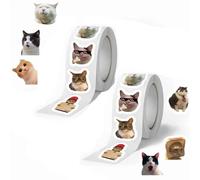 Pack of 1000 Cat Meme Stickers, Funny Cat Stickers, Waterproof Sticker Roll, Car Stickers for Laptop, Bottle, Bracelet, School, Family, Christmas, Halloween