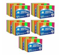 [Pack of 1000 ] NEON Record Cards Bulk Unruled Index 250GSM Revision Cards 5x7 Blank Postcards Flashcards (5”x 7”)- Blank Flash Cards Index Cards for School, Work, to Do Lists (5"X7" inches Neon)