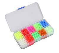 Pack of 1000 Plastic Box Bright Colour Glow Loose Beads Kit Assorted Fishing Beads