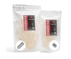 Pack of 1000 - Size 000 - Gelatin Capsules Caps - Separated Capsule Halves - Transparent Beef Empty Capsules - No Prior Opening Required (1000)