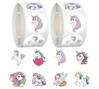 Pack of 1000 Unicorn Stickers, Unicorn Stickers, Unicorn Reward Stickers, 8 Different Unicorn Patterns, Stickers for Children Girls (2 Rolls)
