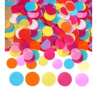 Pack of 10000 Large Confetti Colourful 2.5 cm Birthday Multicoloured Round Confetti Paper for Gift Box Decoration Wedding Christening (100 g)