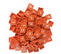 Pack of 100pc Plastic Alphabet Letters Scrabble Tiles for Art and Craft Personalised Frames Decoration Jewellery Making (Red)