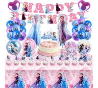 Pack of 101 Birthday Decoration Girls, Party Tableware Children's Birthday, Party Decoration Children's Birthday, Princess Tableware Party Balloon Tableware Party Balloon Tablecloth Napkins Plates