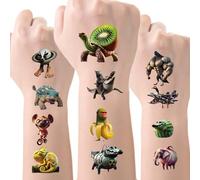 Pack of 101 Tattoos for Children, Children's Tattoos, Italian Brain Red Tattoo, Brain Red Theme, Skin-Friendly Temporary Children's Tattoos for Birthday Party Decoration, Party Bags, Children