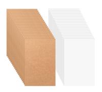 Pack of 102 Kraft Paper A6, DIY Cards, 350 g/m² Kraft Card for Printing, Index Cards A6 Blank Postcards Blank for DIY Crafts Projects (Brown/White, 105 x 148 mm)
