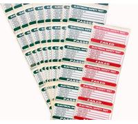 Pack of 105 Electrical Pat Safety Test Labels - 100 Passed, 5 Failed Stickers - Self-Adhesive Write On Labels for Electrical Testing