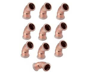 Pack of 10x Geberit Mapress Copper 15mm 45 Degree Bend Elbow Press Freepost
