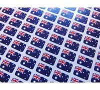 Pack of 110 Small Mini 16x10mm Australia Australian Durable Plastic Flag Stickers, Sticky Labels
