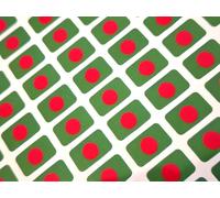 Pack of 110 Small Mini 16x10mm Bangladesh Bangladeshi Durable Plastic Flag Stickers, Sticky Labels
