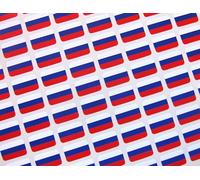 Pack of 110 Small Mini 16x10mm Russia Russian Durable Plastic Flag Stickers, Sticky Labels