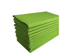 Pack of 12,100% Natural Cotton,20" x 20" Square, Oversized Lime Green Colored Solid Dinner Napkin with selvedge fold