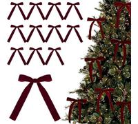 Pack of 12 13 x 18 cm Christmas Bows Decorative Bows Christmas Tree Bows Christmas Decoration Christmas Bow Christmas Decor Gift Bow for Christmas Wreath Decorations