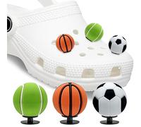 Pack of 12 3D Ball Shoe Charms, for Crocs Pins, Pins for Children, Clogs, Shoe Pins, Sport Style, Sandals Charms, Shoes Decoration Accessories for Girls, Boys and Adults, L-2, Plastic, No Gemstone