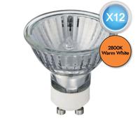 Pack of 12 - 50 Watt Halogen GU10 Warm White Dimmable Light Bulbs