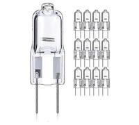 Pack of 12 50W Gy6.35/G6.35 Dimmable Halogen Bulbs, 12V T4 G6.35 Bi-Pin Base 820lm.
