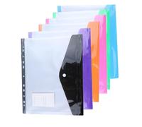 Pack of 12 6 Colours Document Folder, A4 Three-Dimensional, Document Bag Folder Organiser for Documents, for File Folder, Ring Binder, 11 Holes (Horizontal)