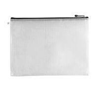 Pack of 12 A3 Black Zip Strong Mesh Bags by Janrax - Strong PVC Wallets with Zipper Closure, Storage Pouches for School, Office, Travel, Filing & Stationery Organisation