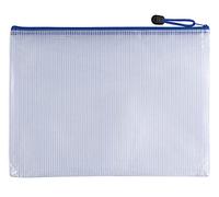 Pack of 12 A3 Blue PVC Mesh Zip Bags