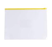 Pack of 12 A3 Clear Zippy Bags with Yellow Zip