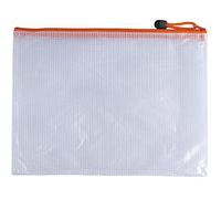 Pack of 12 A3 Orange PVC Mesh Zip Bags