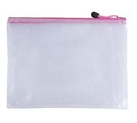 Pack of 12 A3 Pink PVC Mesh Zip Bags