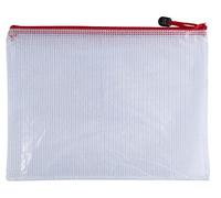 Pack of 12 A3 Red PVC Mesh Zip Bags