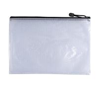 Pack of 12 A4 Black PVC Mesh Zip Bags - Durable Zipper Document Pouches for Office, School, Travel, Filing, Storage & Organisation