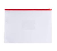 Pack of 12 A4 Clear Zippy Bags with Red Zip