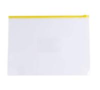 Pack of 12 A4 Clear Zippy Bags with Yellow Zip