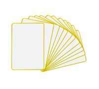 Pack of 12 A4 Double Sided Magnetic Erasable MDF Plain Whiteboards with Yellow Border - School and Office Supplies